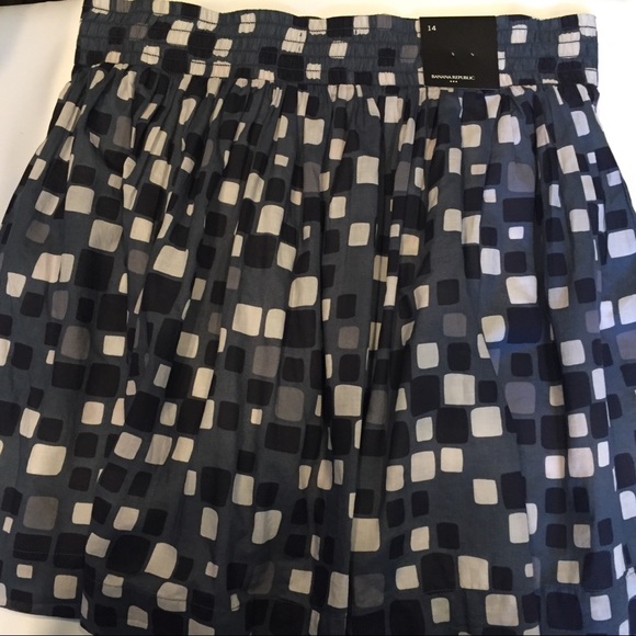 Banana Republic Factory Grey Print Cotton Skirt 14 - Picture 2 of 6